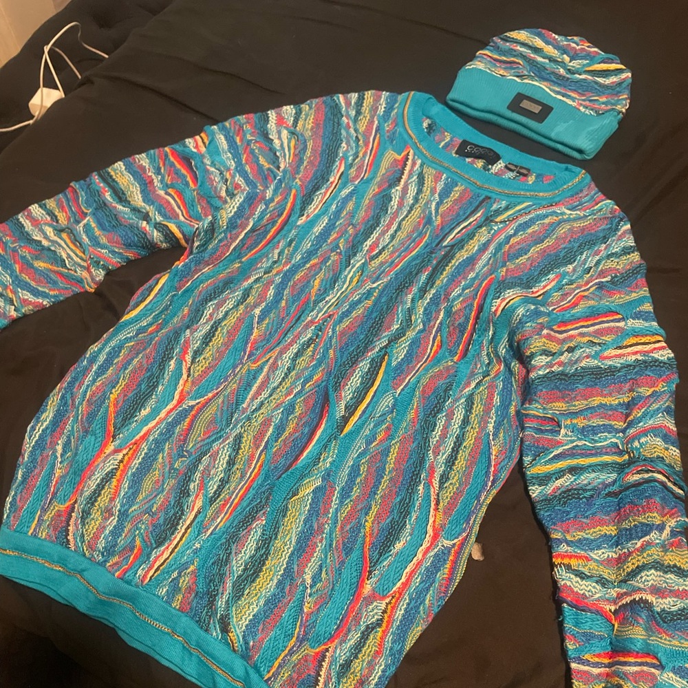 Coogi Sweater and matching hat